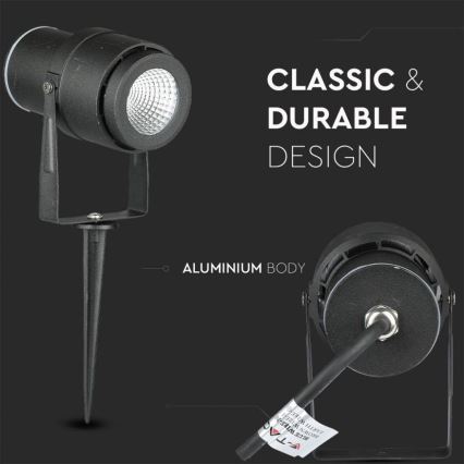 Candeeiro exterior LED LED/12W/100-240V IP65 4000K preto