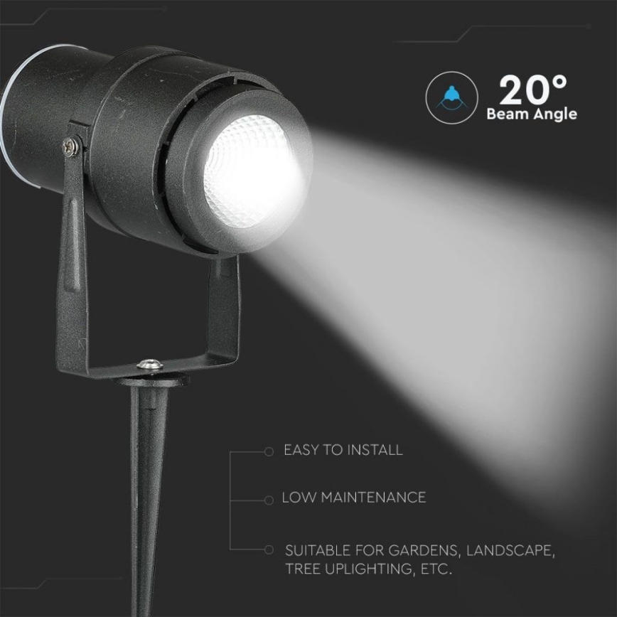 Candeeiro exterior LED LED/12W/100-240V IP65 4000K preto