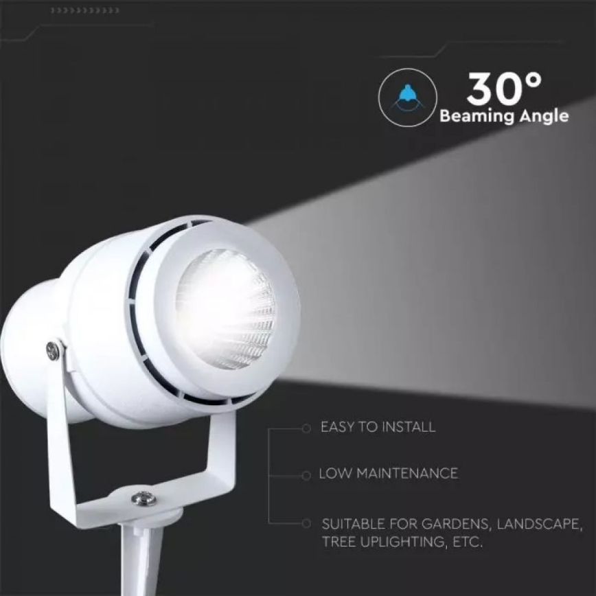 Candeeiro exterior LED LED/12W/100-240V IP65 branco - iluminação verde