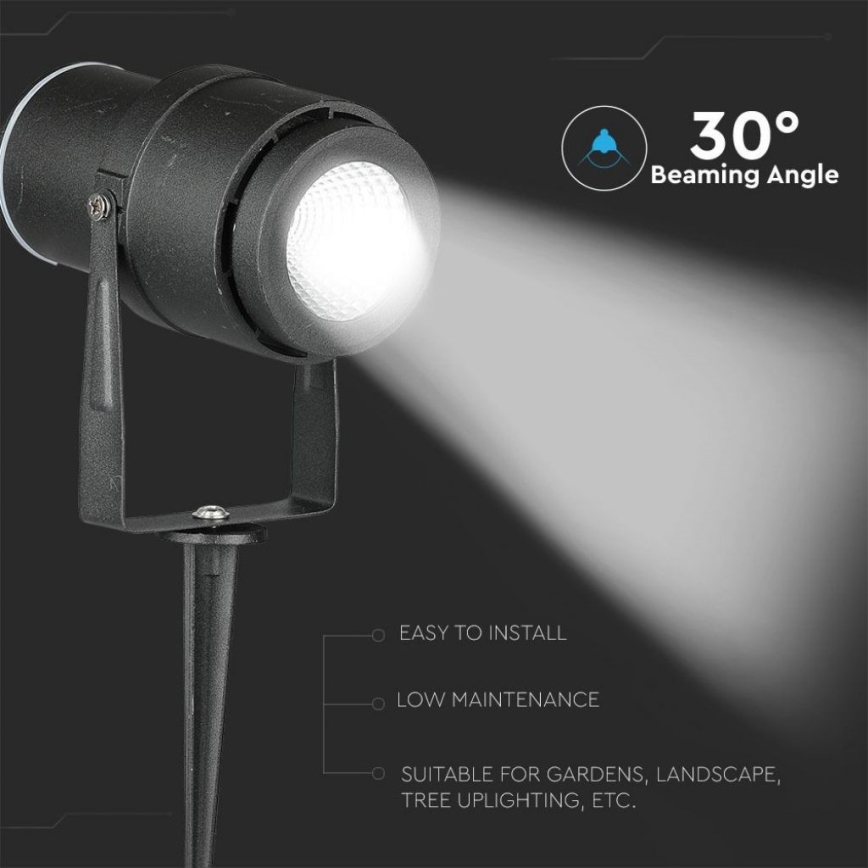 Candeeiro exterior LED LED/12W/100-240V IP65 preto - luz verde