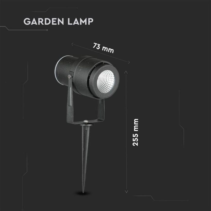 Candeeiro exterior LED LED/12W/100-240V IP65 preto - luz verde
