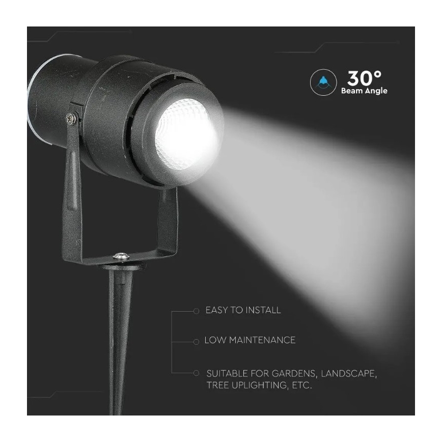 Candeeiro exterior LED LED/12W/230V 3000K preto IP65