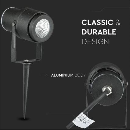 Candeeiro exterior LED LED/12W/230V 3000K preto IP65