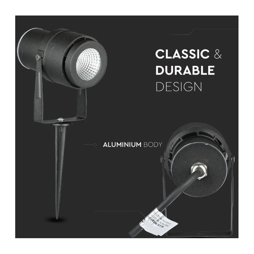 Candeeiro exterior LED LED/12W/230V 3000K preto IP65