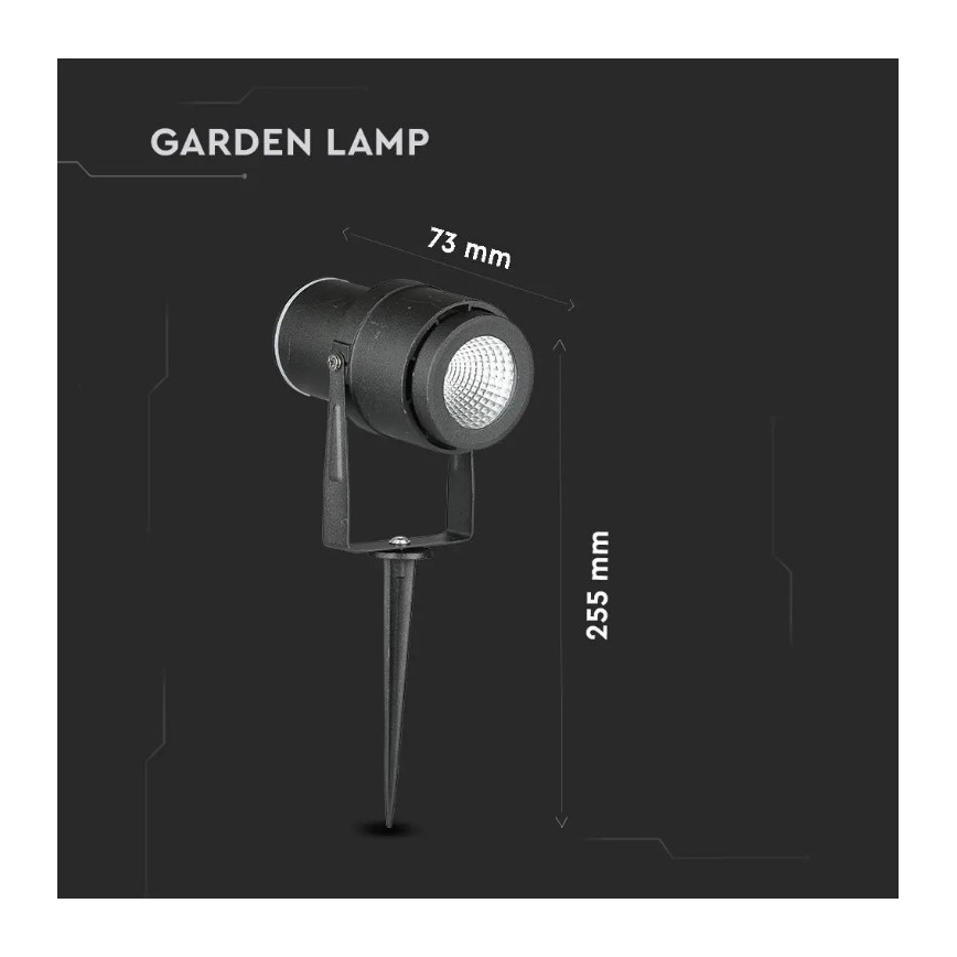 Candeeiro exterior LED LED/12W/230V 3000K preto IP65