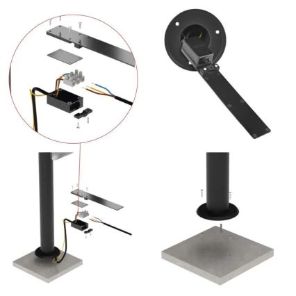 Candeeiro exterior LED NIKA LED/12,5W/230V IP44 80 cm