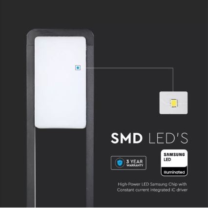 Candeeiro exterior LED SAMSUNG CHIP LED/10W/230V 3000K IP65 preto