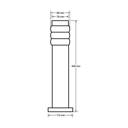 Candeeiro exterior LULA 1xE27/11W/230V IP44 aço inoxidável