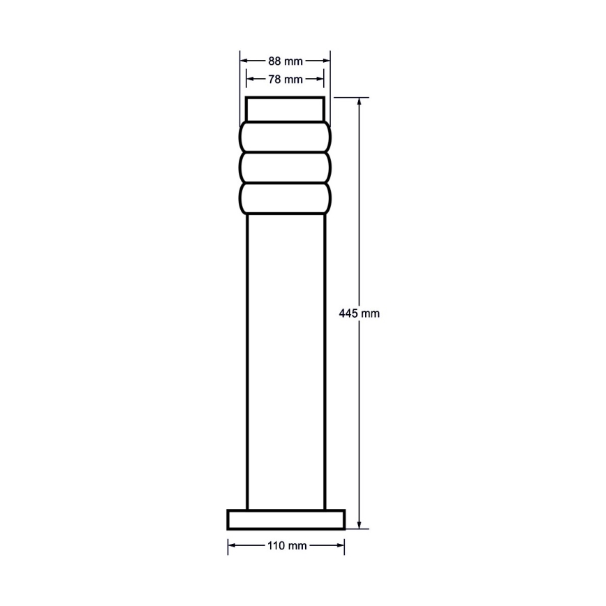Candeeiro exterior LULA 1xE27/11W/230V IP44 aço inoxidável