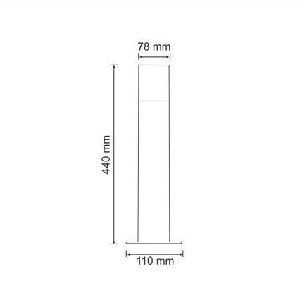 Candeeiro exterior NEW YORK 1xE27/12W/230V IP44 44 cm grafite