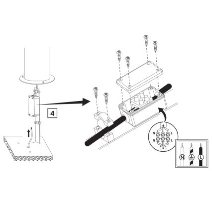 Candeeiro exterior RINO 1xE27/12W/230V IP54 44 cm preto