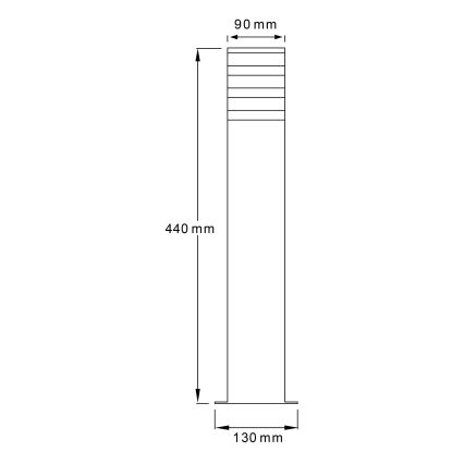 Candeeiro exterior TEKSAS 1xE27/12W/230V IP44 44 cm grafite