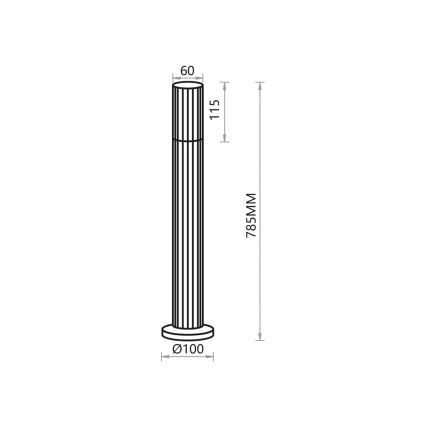 Candeeiro exterior VERTICAL 1xGU10/8W/230V IP44 preto