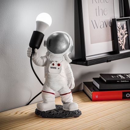 Candeeiro infantil ASTRONAUT 1xE27/40W/230V prateado/branco