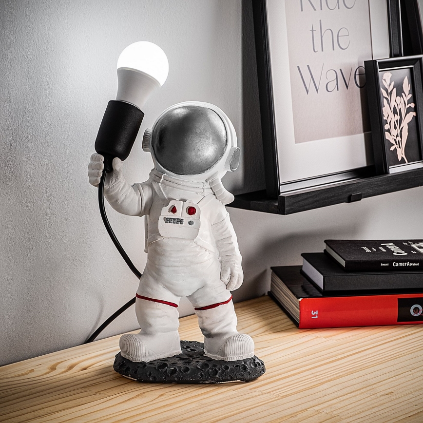 Candeeiro infantil ASTRONAUT 1xE27/40W/230V prateado/branco