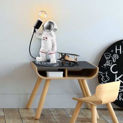 Candeeiro infantil ASTRONAUT 1xE27/40W/230V prateado/branco