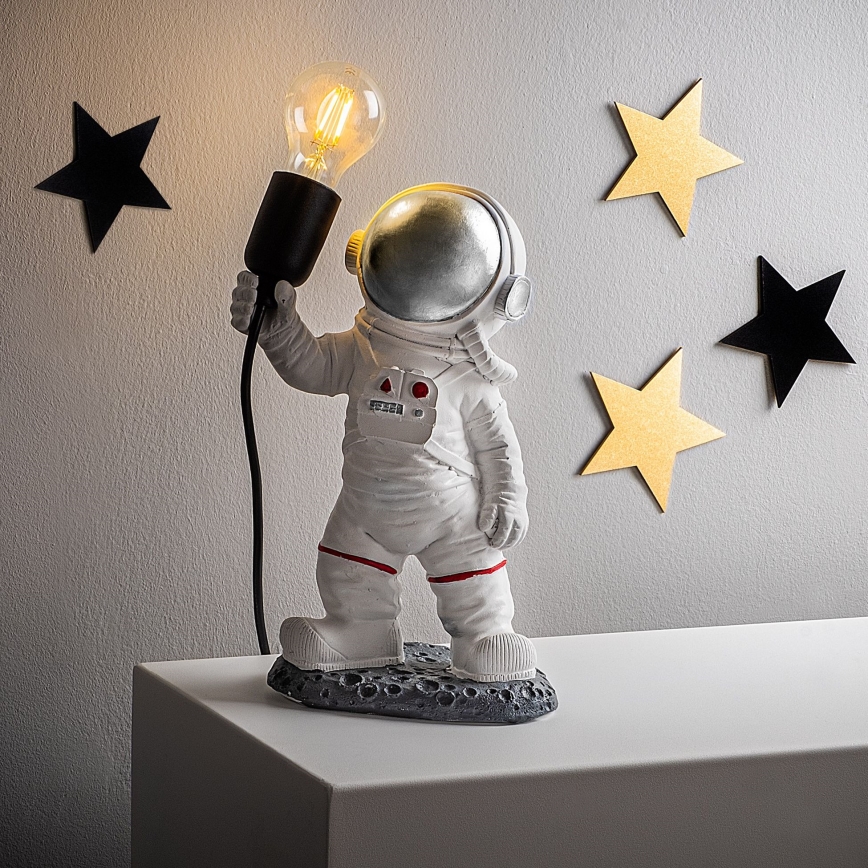 Candeeiro infantil ASTRONAUT 1xE27/40W/230V prateado/branco
