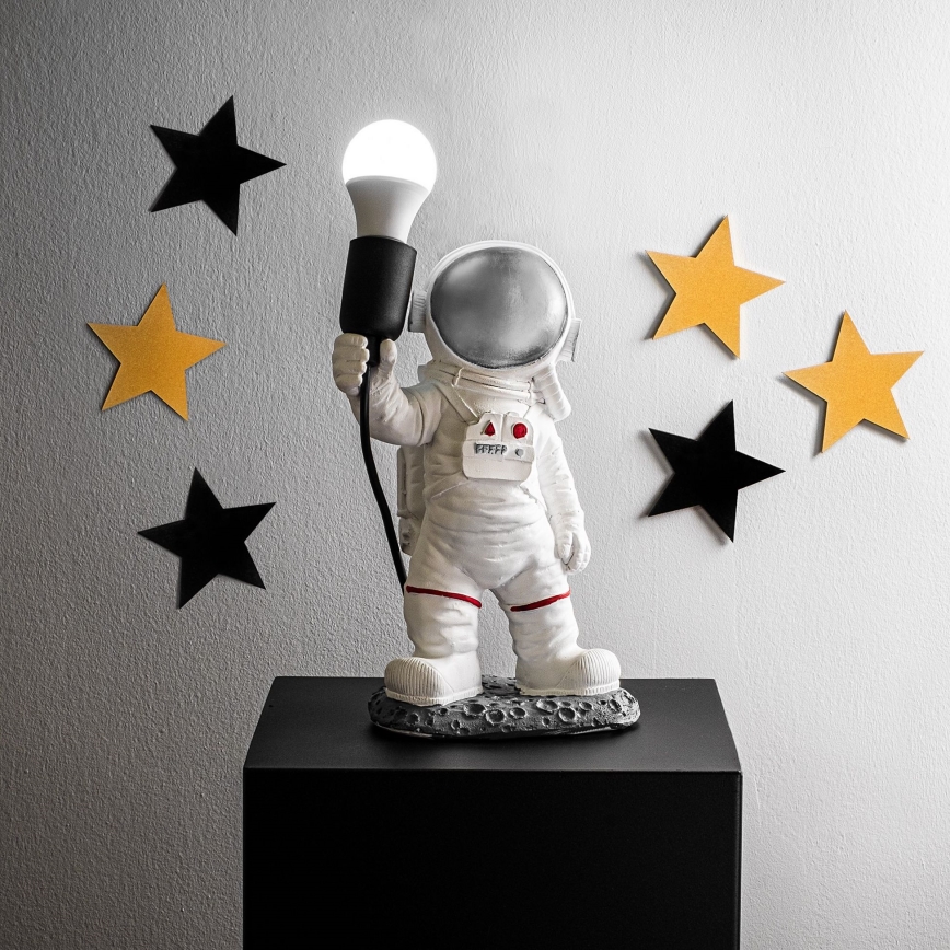 Candeeiro infantil ASTRONAUT 1xE27/40W/230V prateado/branco