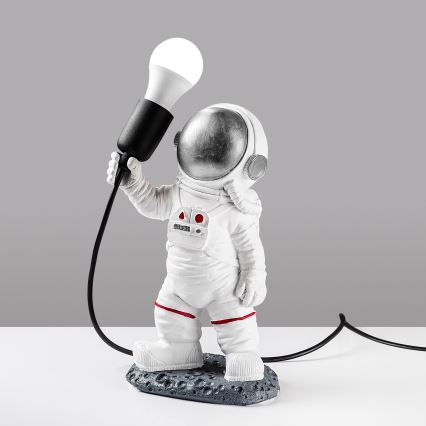 Candeeiro infantil ASTRONAUT 1xE27/40W/230V prateado/branco
