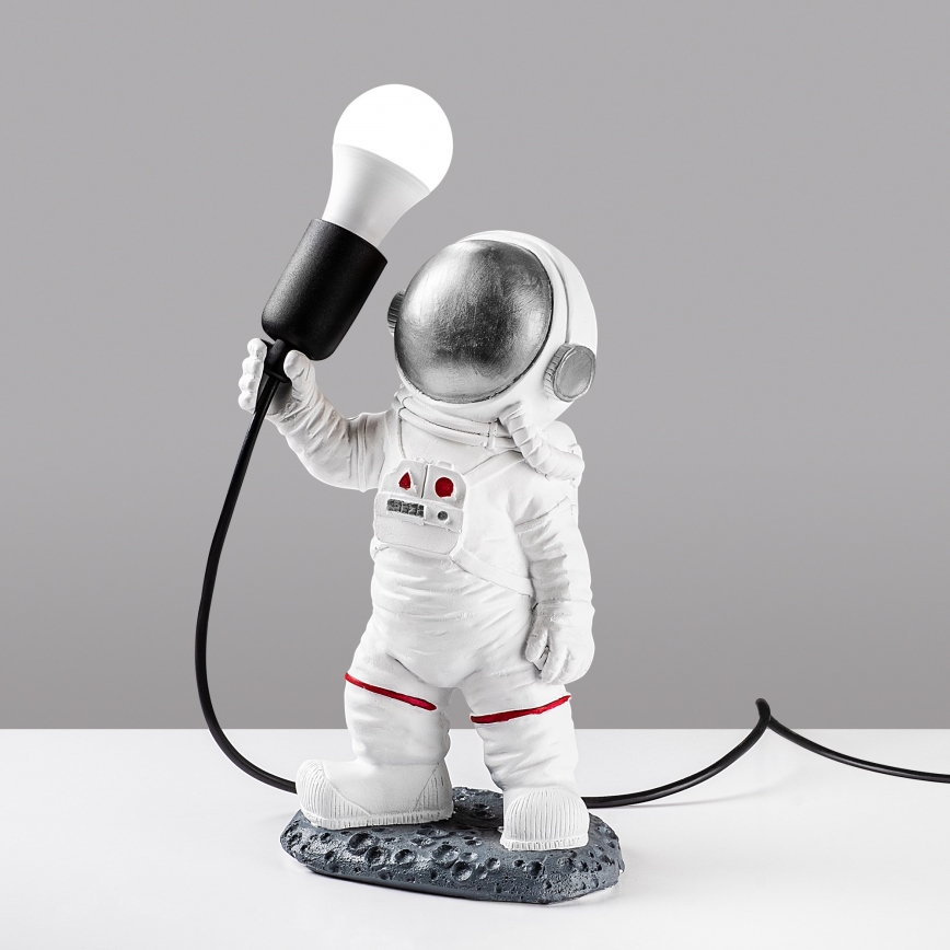 Candeeiro infantil ASTRONAUT 1xE27/40W/230V prateado/branco