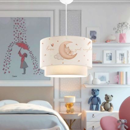 Candeeiro infantil CANDY 1xE27/40W/230V branco/bege