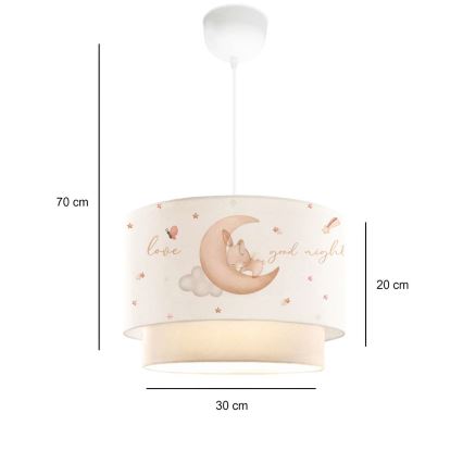 Candeeiro infantil CANDY 1xE27/40W/230V branco/bege