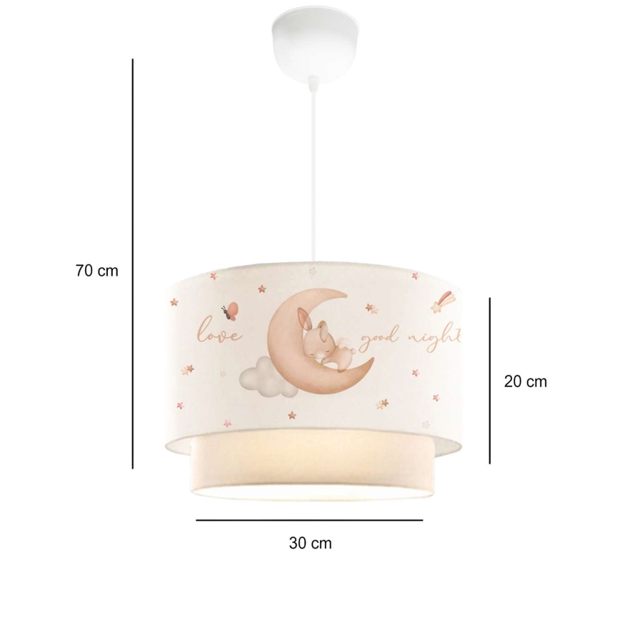 Candeeiro infantil CANDY 1xE27/40W/230V branco/bege