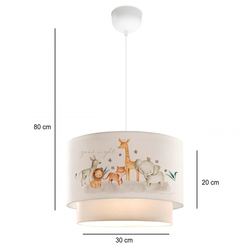 Candeeiro Infantil CANDY 1xE27/40W/230V branco/castanho