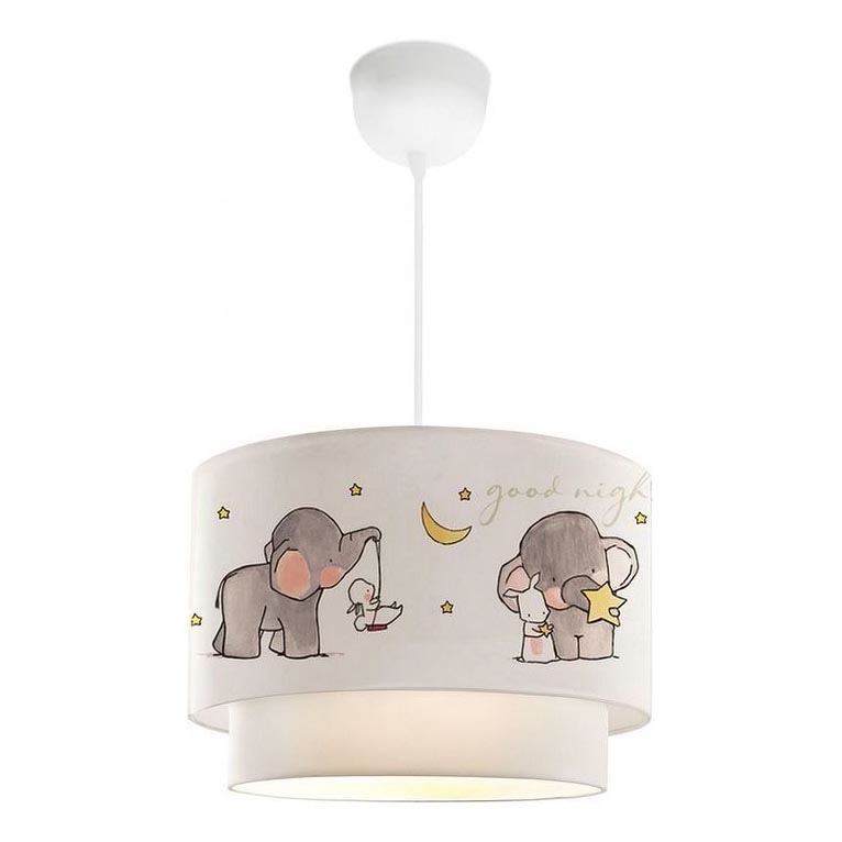 Candeeiro infantil CANDY 1xE27/40W/230V branco/cinza