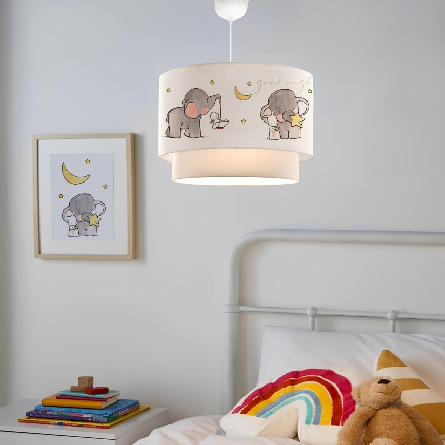 Candeeiro infantil CANDY 1xE27/40W/230V branco/cinza