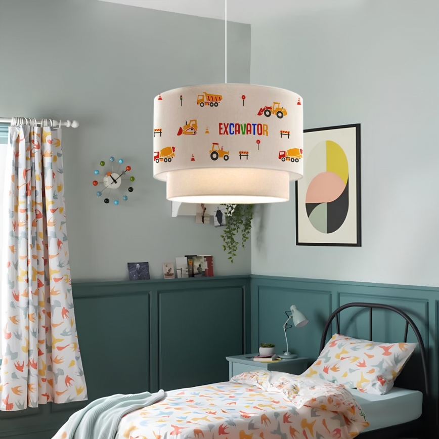 Candeeiro Infantil CANDY 1xE27/40W/230V branco/laranja