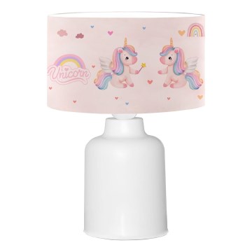 Candeeiro infantil CANDY 1xE27/40W/230V rosa/branco