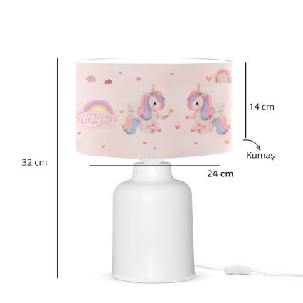 Candeeiro infantil CANDY 1xE27/40W/230V rosa/branco