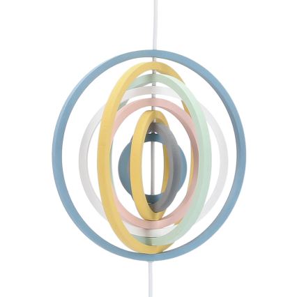 Candeeiro infantil suspenso por cabo HOOPS 1xE27/20W/230V Ø 27 cm multicolorido