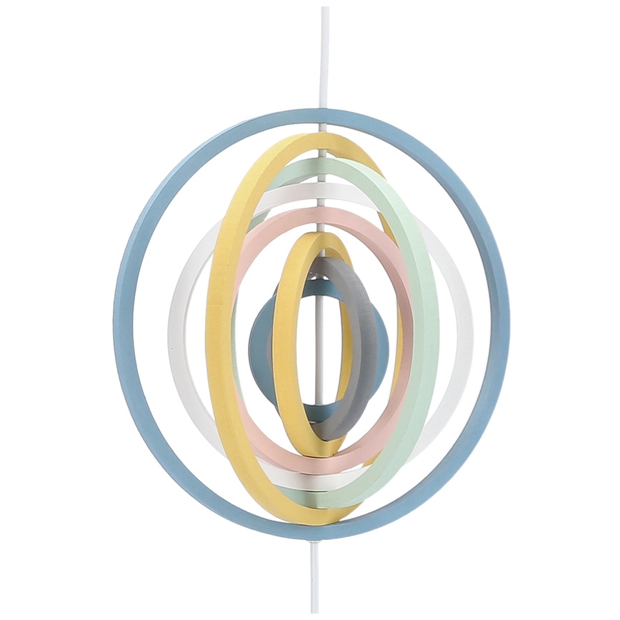 Candeeiro infantil suspenso por cabo HOOPS 1xE27/20W/230V Ø 27 cm multicolorido