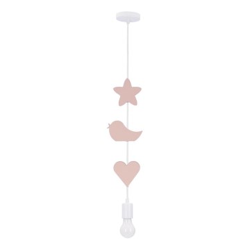 Candeeiro infantil suspenso TRIO 1xE27/20W/230V rosa/branca