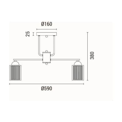 Candeeiro integrado 3xE27/60W/230V