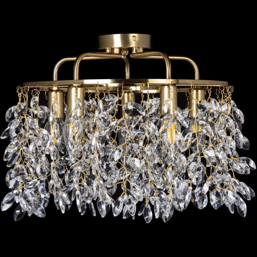 Candeeiro integrado 5xE14/60W/230V diâmetro 40 cm dourado