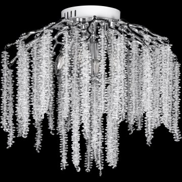 Candeeiro integrado 6xE14/60W/230V + 3xLED/3W diâmetro 54 cm cromado brilhante