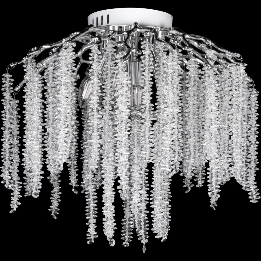 Candeeiro integrado 6xE14/60W/230V + 3xLED/3W diâmetro 54 cm cromado brilhante