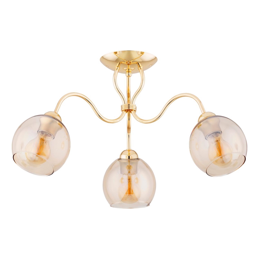 Candeeiro integrado ARIEL 3xE27/15W/230V dourado