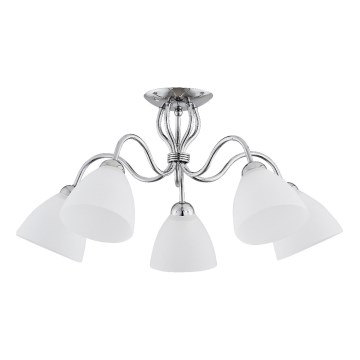 Candeeiro integrado ARIEL 5xE27/15W/230V cromado brilhante