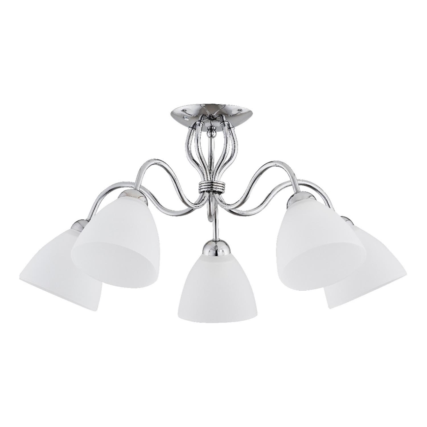Candeeiro integrado ARIEL 5xE27/15W/230V cromado brilhante
