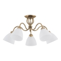 Candeeiro integrado ARIEL 5xE27/15W/230V dourado