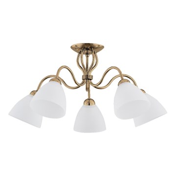 Candeeiro integrado ARIEL 5xE27/15W/230V dourado