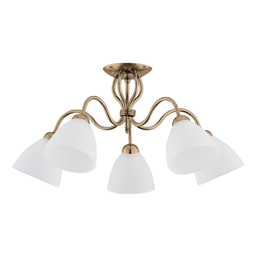 Candeeiro integrado ARIEL 5xE27/15W/230V dourado