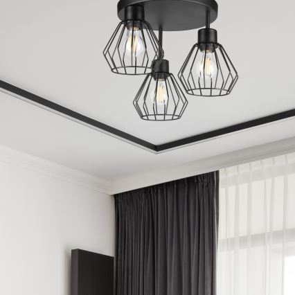 Candeeiro integrado AUDREY 3xE27/60W/230V preto