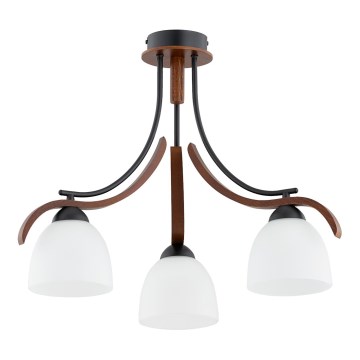 Candeeiro integrado BAFIA 3xE27/15W/230V castanho