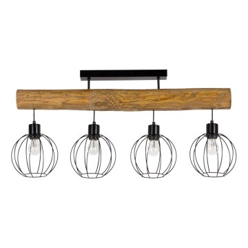 Candeeiro integrado BERIS 4xE27/25W/230V pinho