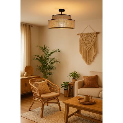 Candeeiro integrado BOHO 1xE27/60W/230V bege